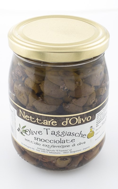 Olive Taggiasche Snocciolate in Evo 180 gr.